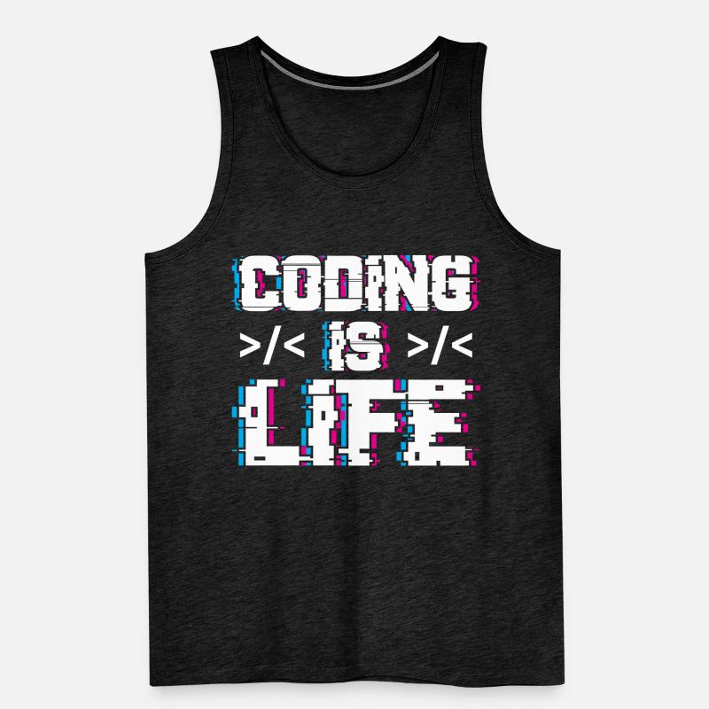 Coding Ist Leben Programmierer Coder Code Männer Premium Bio Tank Top