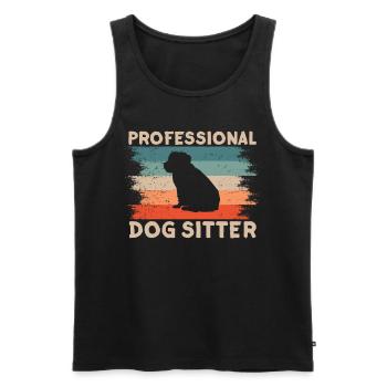 Professioneller Hundesitter Dog Sitting Hund - Männer Premium Bio Tank Top - Schwarz - Vorne - Michal (187cm)