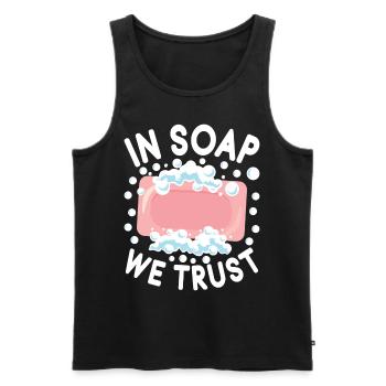 Soap maker soap making - Men's Premium Organic Tank Top - black - Front - AI Model Male 178 light (178cm)