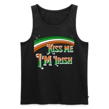 Kiss me Im Irish - Saint Patricks day Paddy's Day - Männer Premium Bio Tank Top - Schwarz - Vorne - AI Model Male 178 light (178cm)