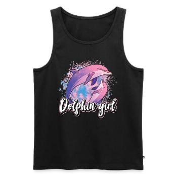 Dolphin Girl Lovers Dolphins Dolphins Dolphins - Men's Premium Organic Tank Top - black - Front - AI Model Male 178 light (178cm)