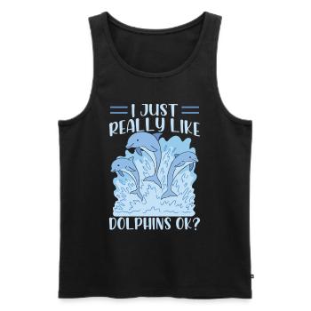 I like dolphins just very much dolphin dolphins - Men's Premium Organic Tank Top - black - Front - Michal (187cm)