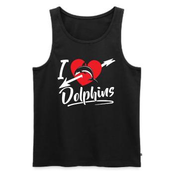 Ich Liebe Delfine Delfin Delphin Delphine - Männer Premium Bio Tank Top - Schwarz - Vorne - AI Model Male 178 light (178cm)