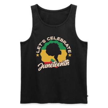 Célébrons le Juneteenth Black African American - Débardeur bio Premium Homme - noir - Devant - Michal (187cm)