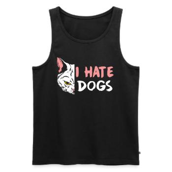 I Hate Dog Lovers Pet Cat Cats - Men's Premium Organic Tank Top - black - Front - AI Model Male 178 light (178cm)