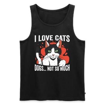 Ich Liebe Katzen Die Hunde Nicht So Sehr Süß Katze - Männer Premium Bio Tank Top - Schwarz - Vorne - Michal (187cm)