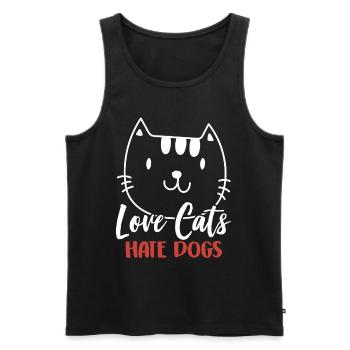 Love Cats Hate Dogs Cat Lovers Pet - Men's Premium Organic Tank Top - black - Front - AI Model Male 178 light (178cm)