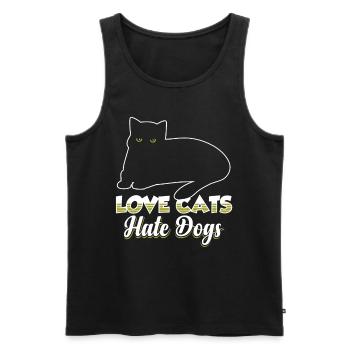 Love Cats Hate Dogs Pet Cat Lover - Men's Premium Organic Tank Top - black - Front - AI Model Male 178 light (178cm)