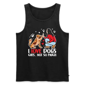 Ich Liebe Hunde Katzen Nicht So Sehr Hund Welpe - Männer Premium Bio Tank Top - Schwarz - Vorne - Michal (187cm)