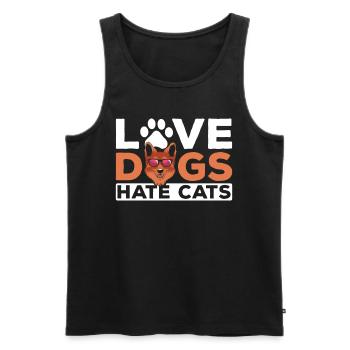 Liebe Hunde Hasse Katzen Hund Liebhaber Welpe - Männer Premium Bio Tank Top - Schwarz - Vorne - Michal (187cm)