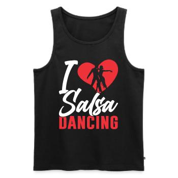 I Love Salsa Dancing Dancer Dance Hobby - Men's Premium Organic Tank Top - black - Front - AI Model Male 178 light (178cm)