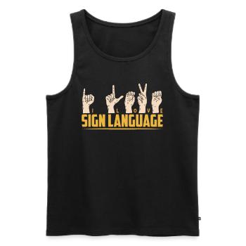 Ich Liebe Gebärdensprache Awareness Gebärden - Männer Premium Bio Tank Top - Schwarz - Vorne - Michal (187cm)