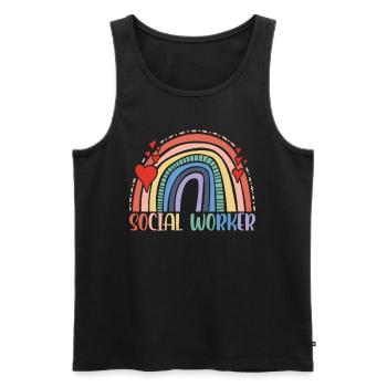 Social Worker Social Work Social Worker Profession - Men's Premium Organic Tank Top - black - Front - AI Model Male 178 light (178cm)