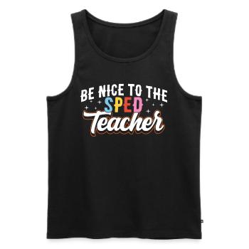 Be Nice to Sped Teacher Special Education - Men's Premium Organic Tank Top - black - Front - AI Model Male 178 light (178cm)