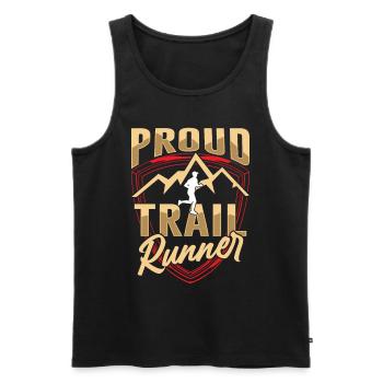 Proud Trail Runner Running Trail Running Race - Débardeur bio Premium Homme - noir - Devant - Michal (187cm)