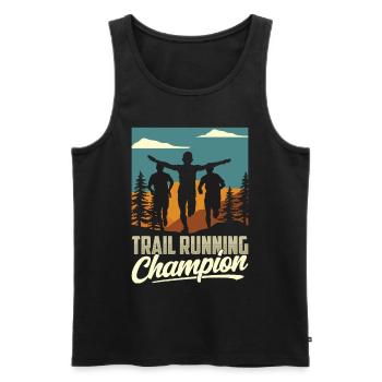 Champion de trail running Running Runner Traillauf - Débardeur bio Premium Homme - noir - Devant - Michal (187cm)