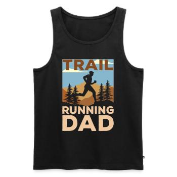 Trail Running Papa Trail Running Runner Race - Débardeur bio Premium Homme - noir - Devant - Michal (187cm)