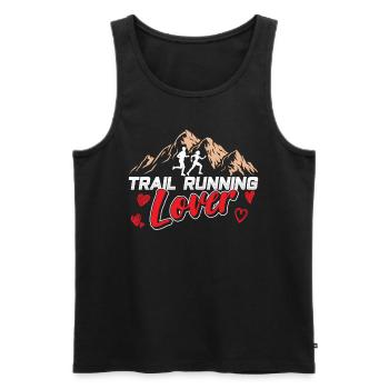Trail Running Amateur Runner Course Trail Running - Débardeur bio Premium Homme - noir - Devant - Michal (187cm)