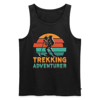 Trekking Adventurer Hike Hiking Hikers - Men's Premium Organic Tank Top - black - Front - Michal (187cm)