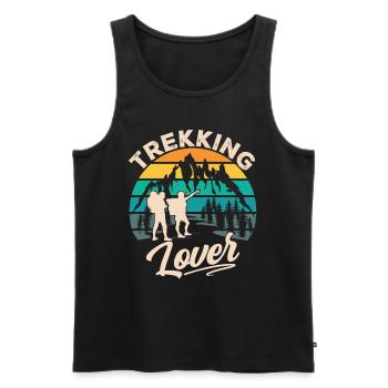Trekking Lovers Hiking Hikers - Men's Premium Organic Tank Top - black - Front - Michal (187cm)