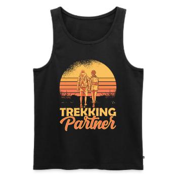 Trekking Partner Hiker Hiking - Men's Premium Organic Tank Top - black - Front - Michal (187cm)