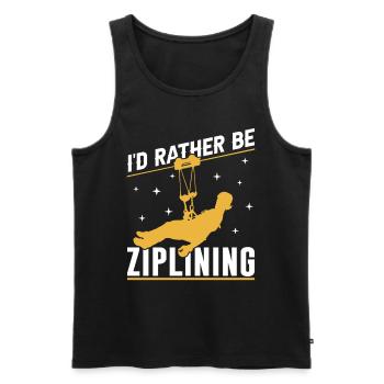 I'd Rather Be Ziplining Zipline Sport Seilrutsche - Männer Premium Bio Tank Top - Schwarz - Vorne - Michal (187cm)