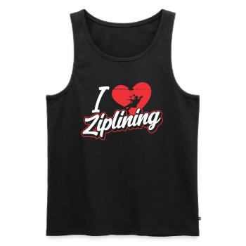 Ich Liebe Ziplining Sport Seilrutsche Zipline - Männer Premium Bio Tank Top - Schwarz - Vorne - Michal (187cm)