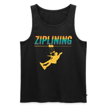 Ziplining Sport Zipline Seilrutsche Sprüche - Männer Premium Bio Tank Top - Schwarz - Vorne - Michal (187cm)