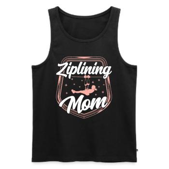 Ziplining Mama Sprüche Zipline Seilrutsche Sport - Männer Premium Bio Tank Top - Schwarz - Vorne - Michal (187cm)