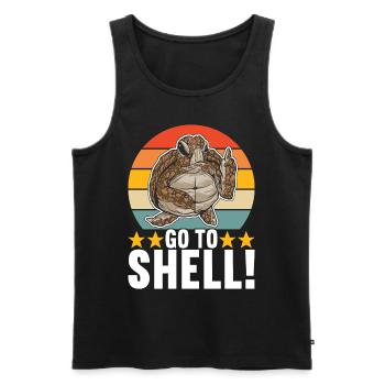Angry Turtle - Männer Premium Bio Tank Top - Schwarz - Vorne - Michal (187cm)