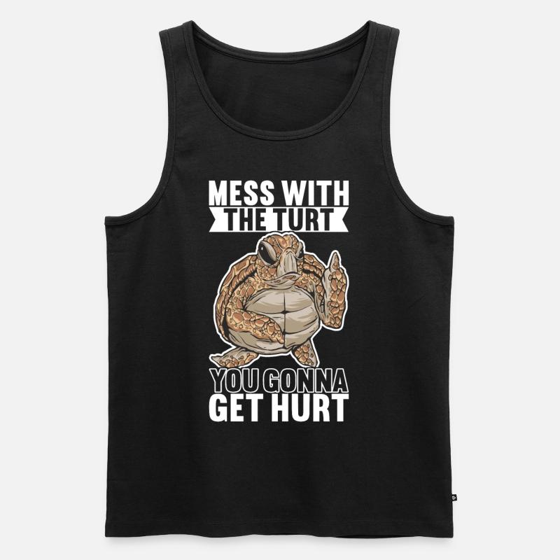 Angry Turtle - Männer Premium Bio Tank Top - Schwarz