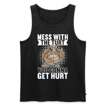 Angry Turtle - Männer Premium Bio Tank Top - Schwarz - Vorne - Michal (187cm)