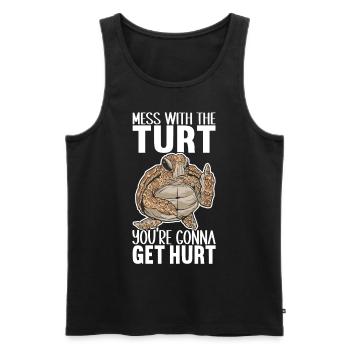 Angry Turtle - Männer Premium Bio Tank Top - Schwarz - Vorne - Michal (187cm)