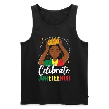 Célèbre le Juneteenth African American Black 1865 - Débardeur bio Premium Homme - noir - Devant - Michal (187cm)