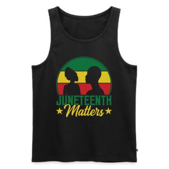 Juneteenth Matters African American Black 1865 - Men's Premium Organic Tank Top - black - Front - AI Model Male 178 light (178cm)
