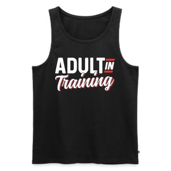 Adulte en éducation Anniversaire Adulte - Débardeur bio Premium Homme - noir - Devant - AI Model Male 178 light (178cm)