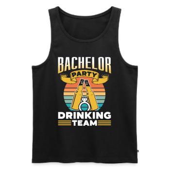 Enterrement de vie de garçon Équipe de consommation d’alcool Bride - Débardeur bio Premium Homme - noir - Devant - Michal (187cm)
