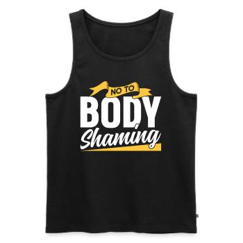 No to Body Shaming Stop Bodyshaming Annoy - Men's Premium Organic Tank Top - black - Front - AI Model Male 178 light (178cm)