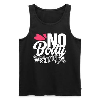 No Body Shaming Bodyshaming Stop Annoyance - Men's Premium Organic Tank Top - black - Front - AI Model Male 178 light (178cm)