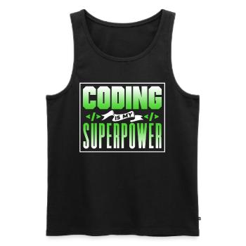 Coding Ist Meine Superkraft Coder Programmierer - Männer Premium Bio Tank Top - Schwarz - Vorne - Michal (187cm)