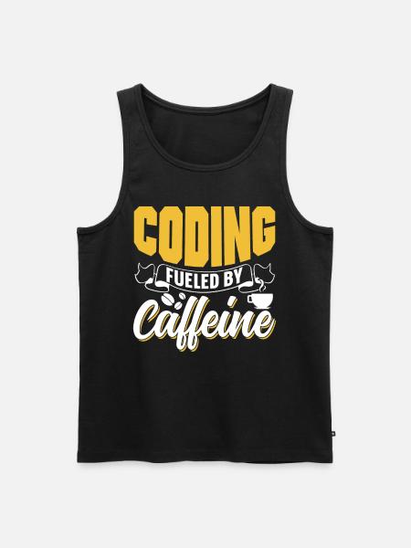 Programming powered by caffeine coding - Men's Premium Organic Tank Top - black