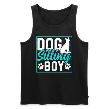 Dog Sitter Boy Dog Sitting Dog Sitting Dog - Men's Premium Organic Tank Top - black - Front - Michal (187cm)