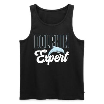 Dolphin Expert Dolphin Dolphin Dolphin Lovers - Men's Premium Organic Tank Top - black - Front - AI Model Male 178 light (178cm)