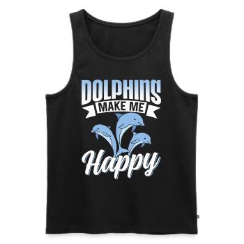 Delfine Machen Mich Glücklich Delphin Delfin - Männer Premium Bio Tank Top - Schwarz - Vorne - Michal (187cm)