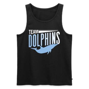 Équipe Dauphins Dauphins Dauphins Amoureux des dauphins - Débardeur bio Premium Homme - noir - Devant - Michal (187cm)