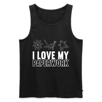 Origami - Men's Premium Organic Tank Top - black - Front - AI Model Male 178 light (178cm)