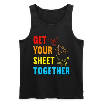 Origami - Men's Premium Organic Tank Top - black - Front - AI Model Male 178 light (178cm)
