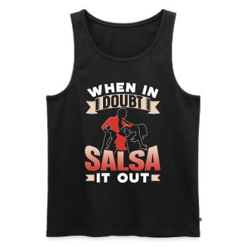 When In Doubt Salsa It Out Dancers Dancing Dance - Débardeur bio Premium Homme - noir - Devant - AI Model Male 178 light (178cm)