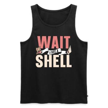 Wait I see a shell collecting shells - Men's Premium Organic Tank Top - black - Front - Michal (187cm)