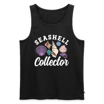 Collecteurs de coquillages Les collecteurs de moules ramassent les moules - Débardeur bio Premium Homme - noir - Devant - Michal (187cm)